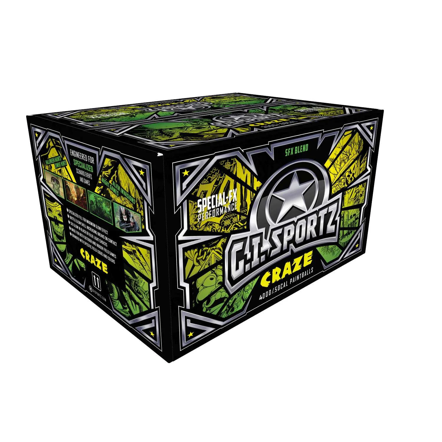 .50 Cal - G.I. Sportz CRAZE Paintballs - Adv Opaque Craze Shell - Craze Fill - Image 3