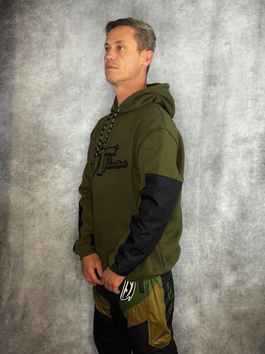 JT Grind Playing Hoodie - Olive Green - Image 5